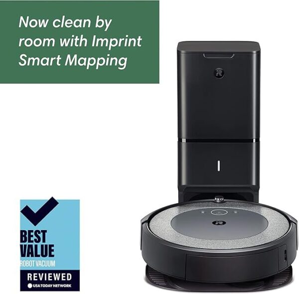 iRobot Roomba i3+ EVO (3550) Self-Emptying Robot Vacuum – Now Clean by Room with Smart Mapping, Empties Itself for Up to 60 Days, Works with Alexa, Ideal for Pet Hair, Carpets​, Roomba i3+ - Image 3