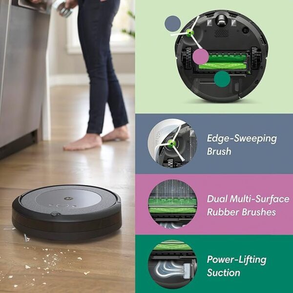 iRobot Roomba i3+ EVO (3550) Self-Emptying Robot Vacuum – Now Clean by Room with Smart Mapping, Empties Itself for Up to 60 Days, Works with Alexa, Ideal for Pet Hair, Carpets​, Roomba i3+ - Image 4