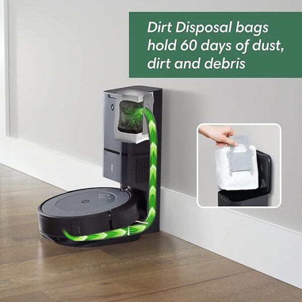 iRobot Roomba i3+ EVO (3550) Self-Emptying Robot Vacuum – Now Clean by Room with Smart Mapping, Empties Itself for Up to 60 Days, Works with Alexa, Ideal for Pet Hair, Carpets​, Roomba i3+ - Image 2