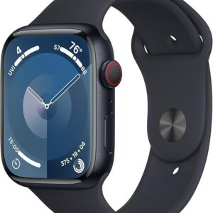 Apple Watch Series 9 (GPS + LTE) 45MM Midnight Aluminum Case Black Sport Band