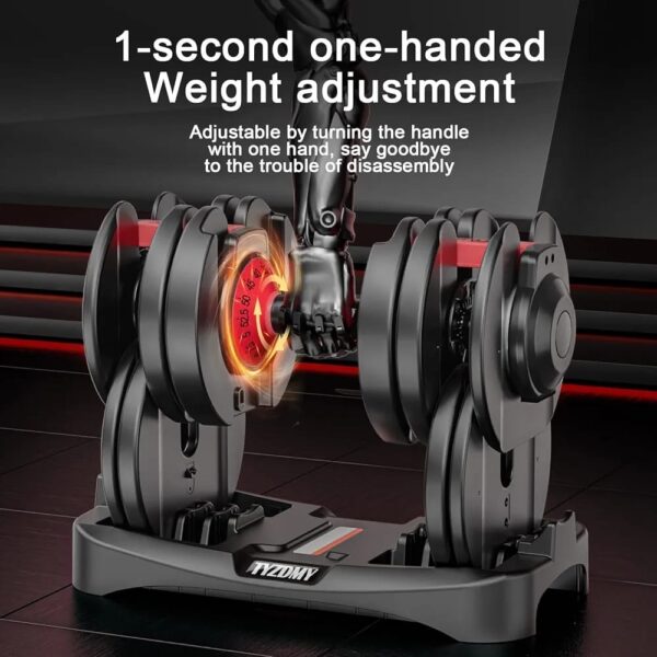 Adjustable Dumbbells Set of 2，Free Weights Dumbbells Set，Adjustable Dumbbell Set，52.5 lbs pair 105 lbs，15 in 1，for Men/Women Gym Equipment for Home Strength Training Equipment - Image 4