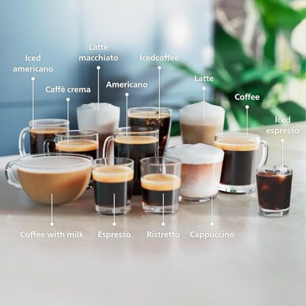 Philips 4400 Series Fully Automatic Espresso Machine – 12 Hot & Iced Coffees, Quick-to-Clean LatteGo Milk System, SilentBrew, QuickStart, Ceramic Grinder, Black Chrome (EP4444/90) - Image 2