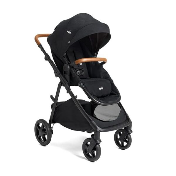 Joie Ginger and Mint Latch Travel System – 4-in-1 Travel System with Base-Free Infant Car Seat & Stroller, Built-in Latch for Easy Install and an Included All-Terrain Stroller (Shale Dark)