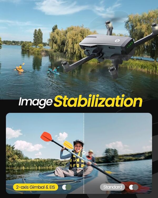 Holy Stone HS720G 2-Axis Gimbal Drones with 4K EIS Camera, 2 Batteries 52-Min Flight Time, Brushless Motors, GPS Auto Return, Video Transmission, Mini Foldable Drone for Beginners Adults - Image 2