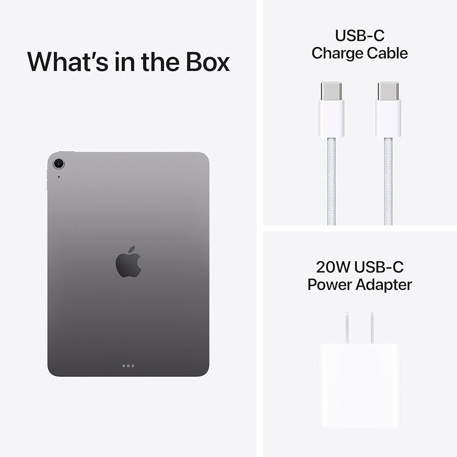 Apple iPad Air 11-inch (M4): Liquid Retina Display, 128GB, 12MP Front/Back Camera, Wi-Fi 7 with Apple N1, Touch ID, All-Day Battery Life — Space Gray